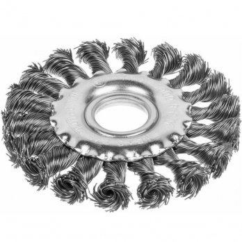 Корщетка (диск) для УШМ 125х22 (0,5 мм, витая, сталь) Vertex
